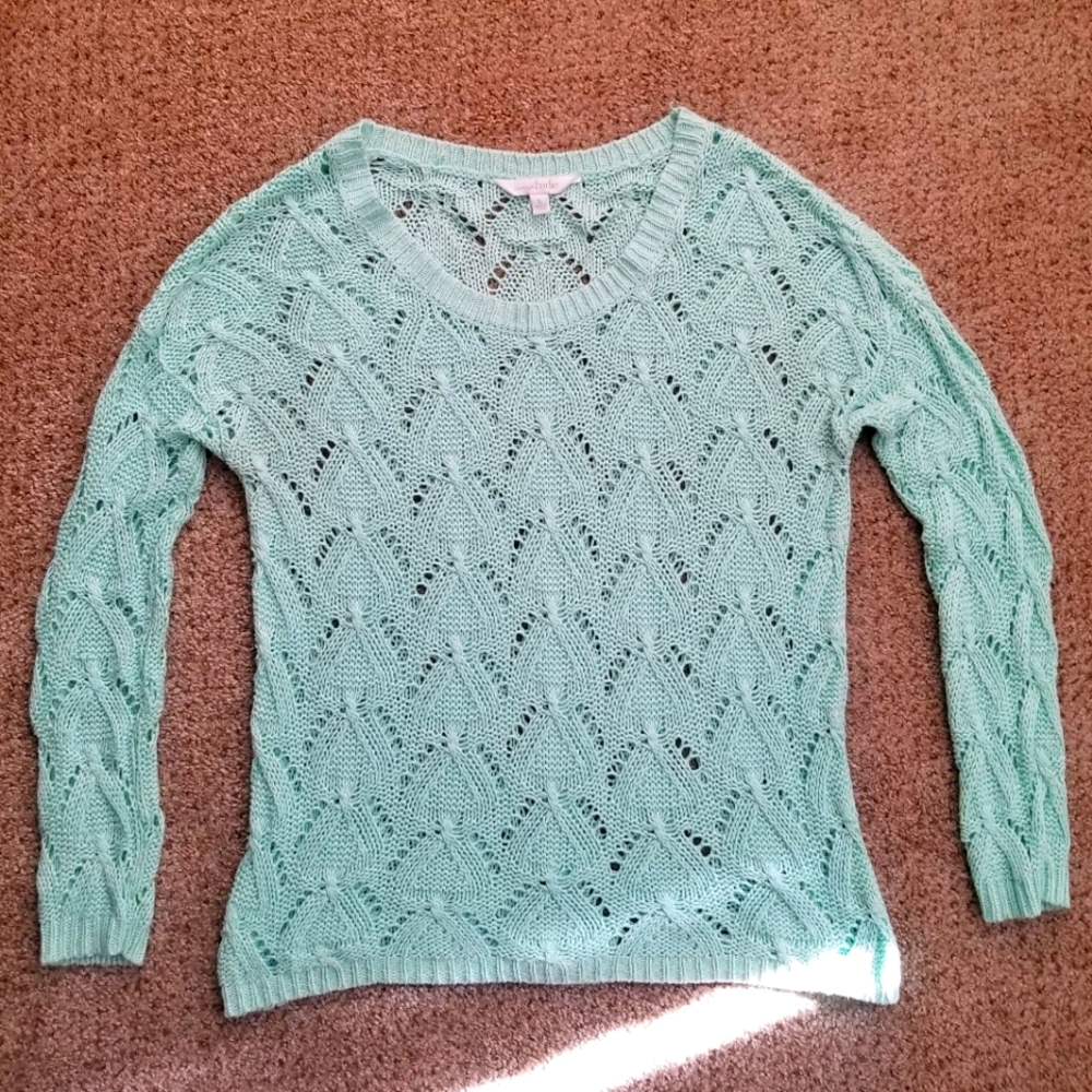 Charming Charlie crocheted sweater